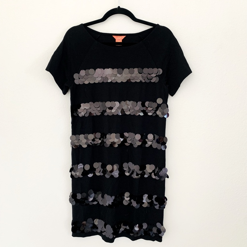 Joe Fresh Black Disk Sequin Tunic Dress Size M